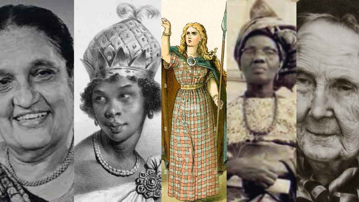 Portraits of three lesser-known female leaders representing impactful legacies across history.